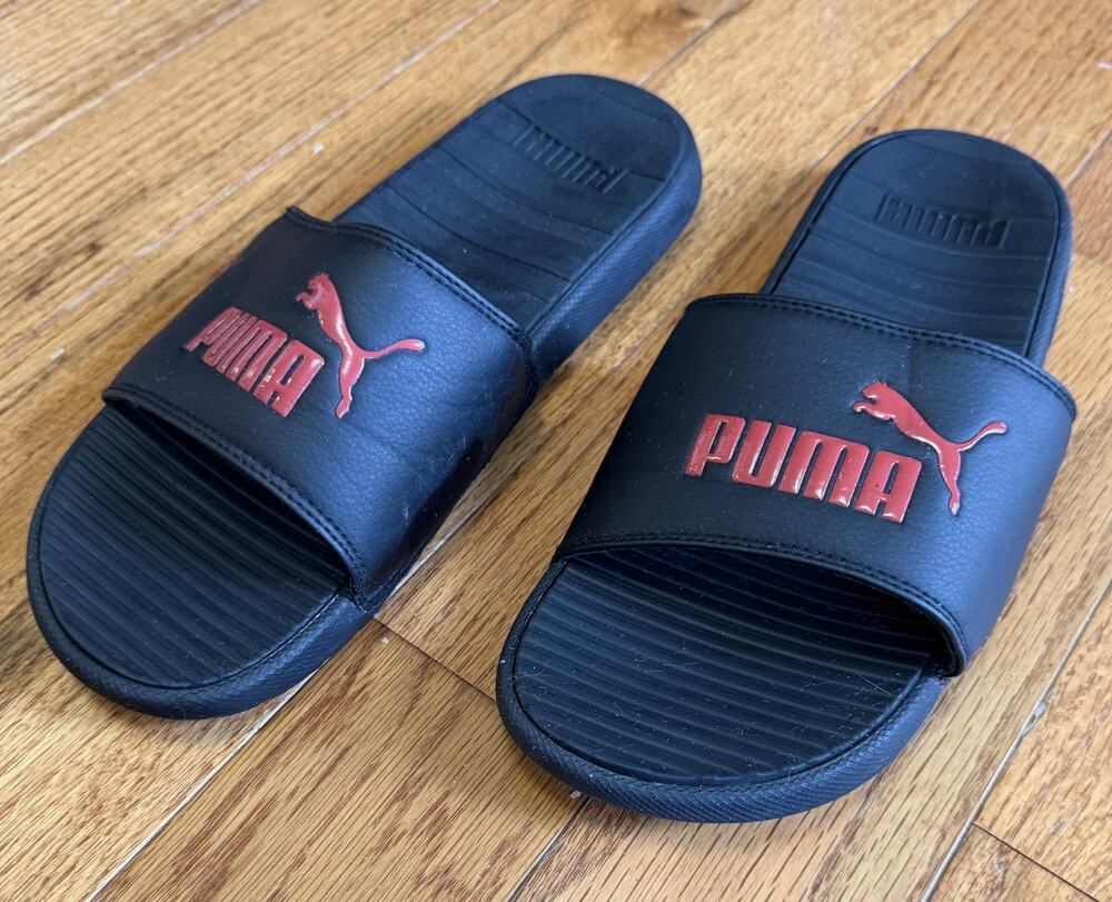 PUMA Men's Synthetic Slide Sandals Red/Black US 9 EU 42 UK 8 Logo